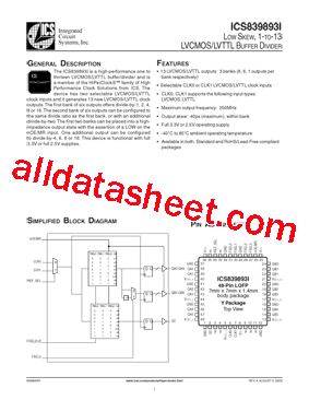 ICS839893AYILFT型号图片