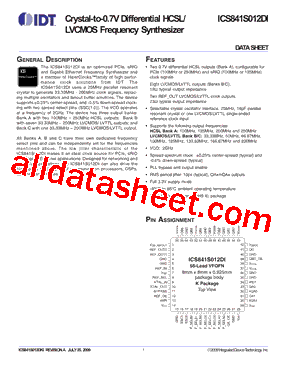 ICS841S012DI型号图片