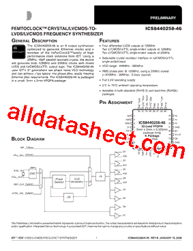 ICS8440258AK-46T型号图片