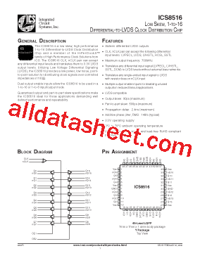 ICS8516FY型号图片