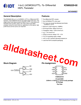 ICS85222AMI-02LFT型号图片