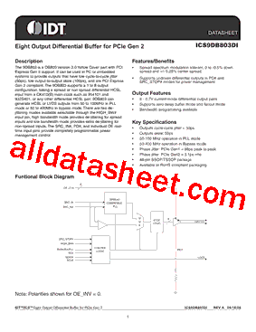 ICS9DB803DGILFT型号图片