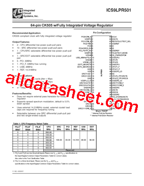 ICS9LPR501YGLFT型号图片