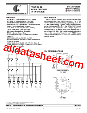 IDT54FCT138CSOB型号图片