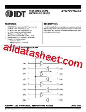 IDT54FCT244CSOB型号图片