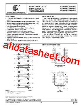 IDT54FCT245A型号图片