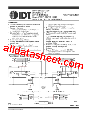 IDT70V3319S133PRF型号图片