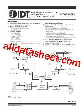 IDT70V9079S6PFI型号图片