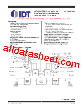 IDT70V9369L型号图片