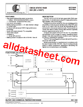 IDT7164L85TP型号图片