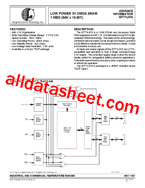 IDT71L016L100PHI型号图片