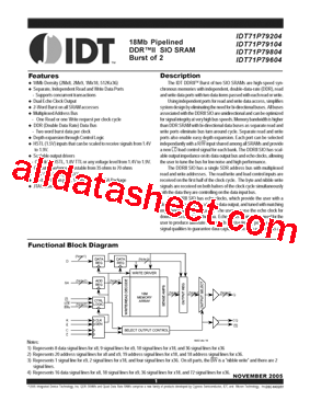 IDT71P79104型号图片