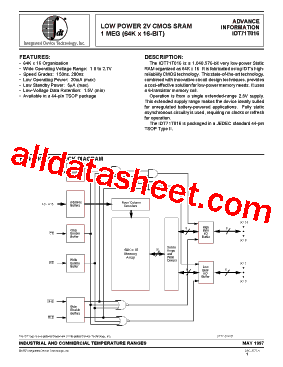 IDT71T016型号图片