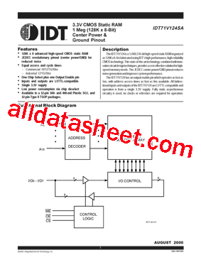 IDT71V124SA12Y型号图片