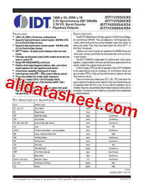 IDT71V3556XSA100BQG型号图片