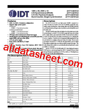 IDT71V35761SA183BGI型号图片