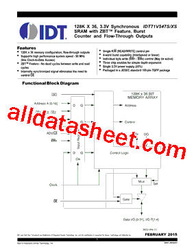 IDT71V547XS型号图片