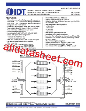 IDT72T51543L6BB型号图片