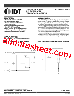 IDT74CBTLV6800PG型号图片