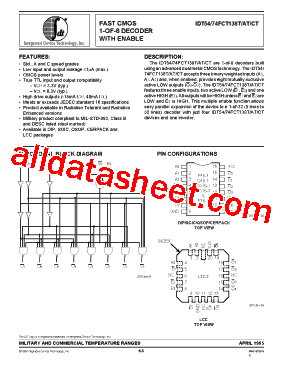 IDT74FCT138AT型号图片