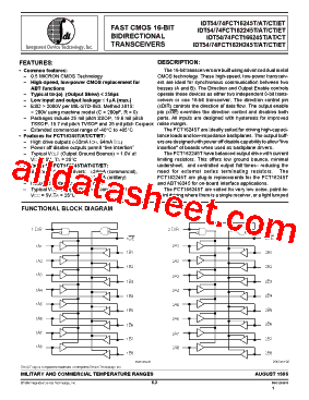 IDT74FCT162H245ATPFB型号图片