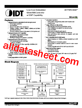 IDT79R4640-80DU型号图片