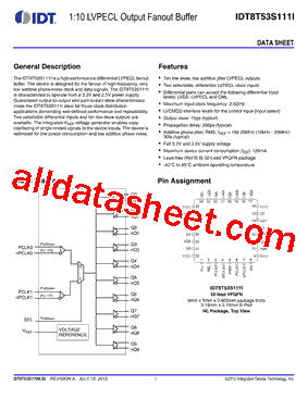 IDT8T53S111I型号图片