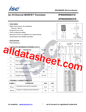 IIPW65R080CFD型号图片