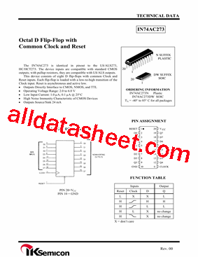 IN74AC273N型号图片