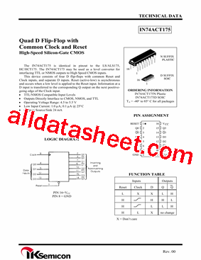 IN74ACT175N型号图片