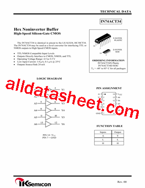 IN74ACT34N型号图片