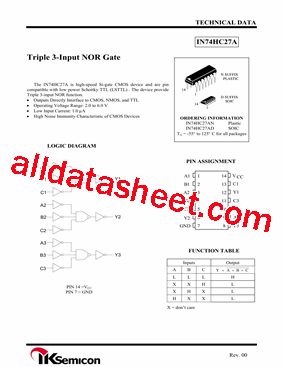 IN74HC27A型号图片