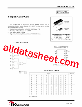 IN74HC30AD型号图片