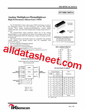 IN74HC4053AN型号图片