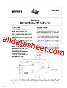 INA115BUG4型号图片