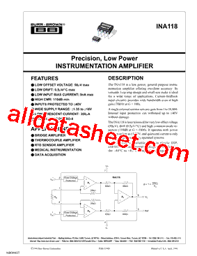INA118PBG4型号图片