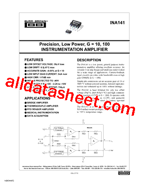 INA141U2K5E4型号图片