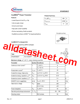 IPA50R399CP型号图片
