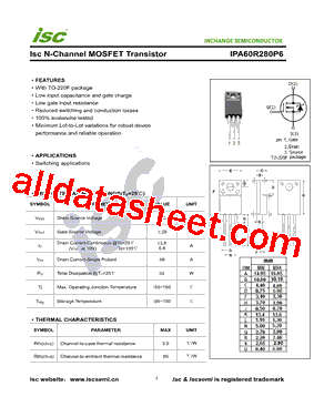 IPA60R280P6型号图片