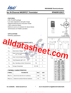 IPA65R125C7型号图片