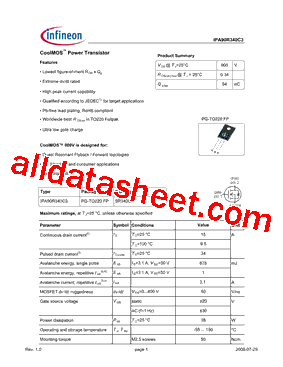 IPA90R340C3型号图片