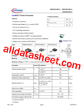 IPB072N15N3G型号图片