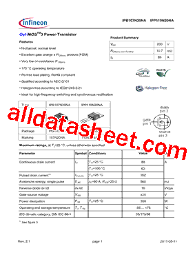 IPB107N20NA型号图片