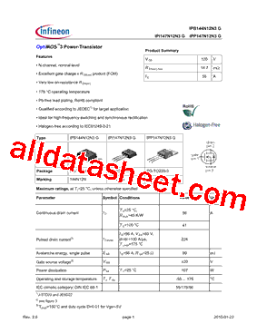 IPB144N12N3G型号图片