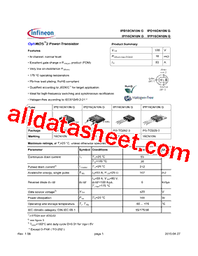 IPB16CN10NG型号图片