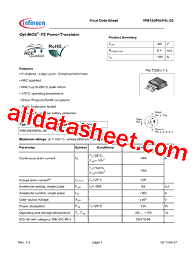 IPB180P04P4L-02型号图片