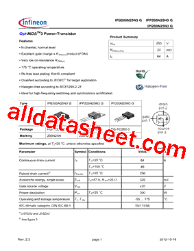 IPB200N25N3G型号图片