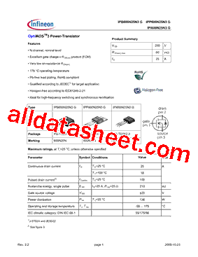 IPB600N25N3G型号图片