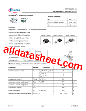 IPB70N12S3-11型号图片