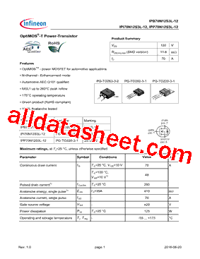 IPB70N12S3L-12型号图片